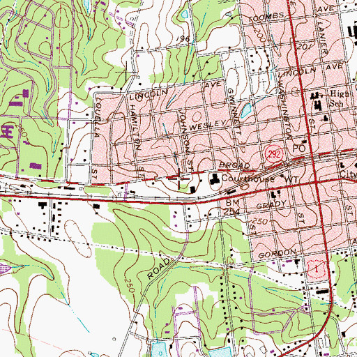 Topographic Map of Charles Durst Detention Center, GA