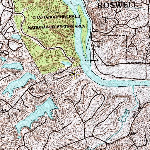 Topographic Map of National Park Service Chattahoochee River National Park Service Ranger Station, GA