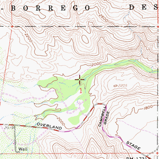 Topographic Map of Salt Creek, CA