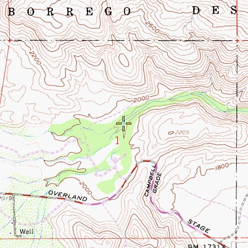 Topographic Map of Salt Creek, CA