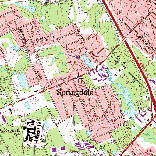 Topographic Map of Springdale Police Department, SC