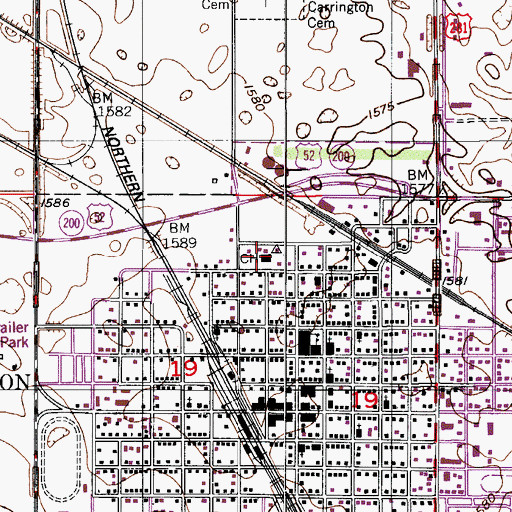 Topographic Map of Foster County Sheriff's Office, ND
