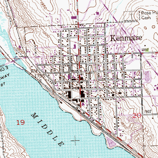 Topographic Map of Kenmare City Police Department, ND