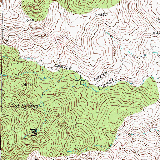 Topographic Map of Castle Creek Trail, AZ