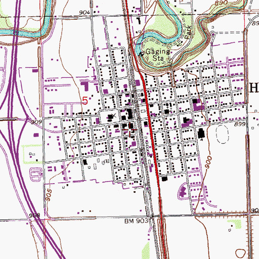Topographic Map of Hillsboro Police Department, ND