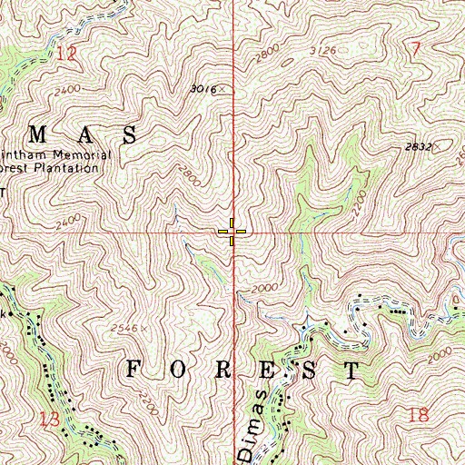 Topographic Map of San Dimas Experimental Forest, CA