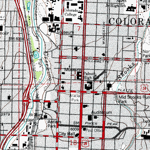 Topographic Map of First United Methodist Church Columbarium, CO
