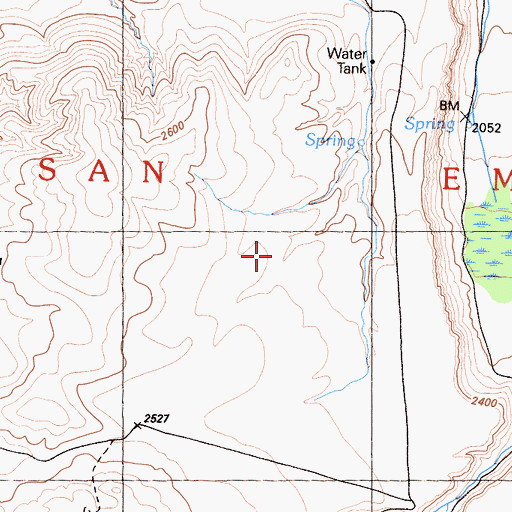 Topographic Map of San Emidio, CA