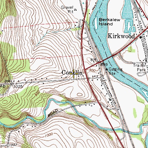 Topographic Map of Conklin Fire Company Station 2, NY