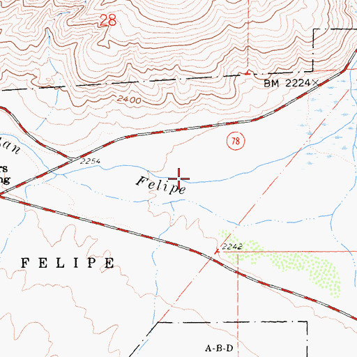 Topographic Map of San Felipe Valley, CA