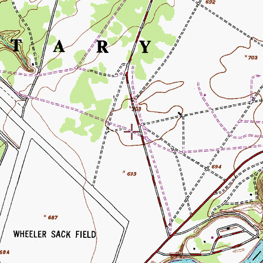 Topographic Map of Fort Drum Fire Department Wheeler Sack Army Airfield, NY