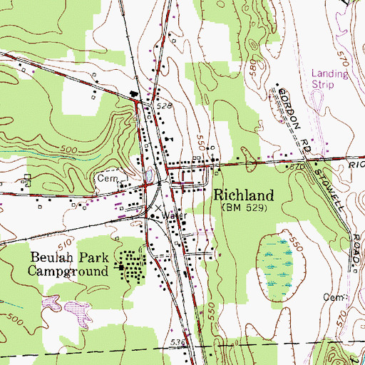 Topographic Map of Richland Volunteer Fire Department, NY