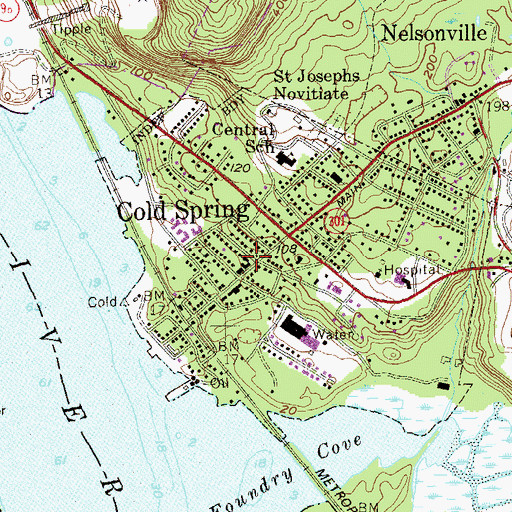 Topographic Map of Cold Spring Volunteer Fire Company 1 Main Station, NY