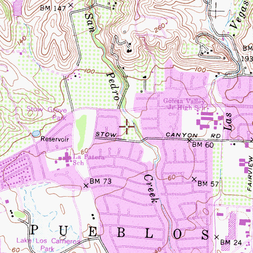 Topographic Map of San Pedro Canyon, CA