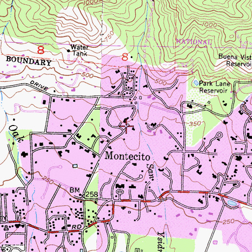 Topographic Map of San Ysidro Canyon, CA