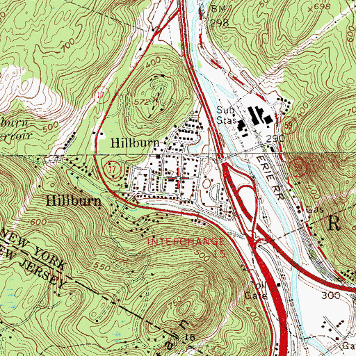 Topographic Map of Hillburn Fire Department, NY