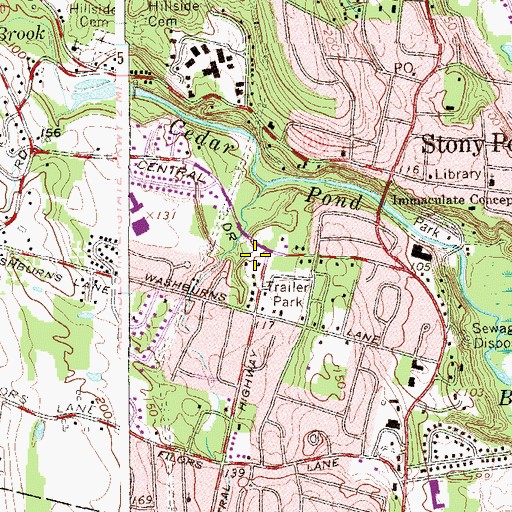 Topographic Map of Stony Point Volunteer Fire Department Wayne Hose Company 1 Substation, NY