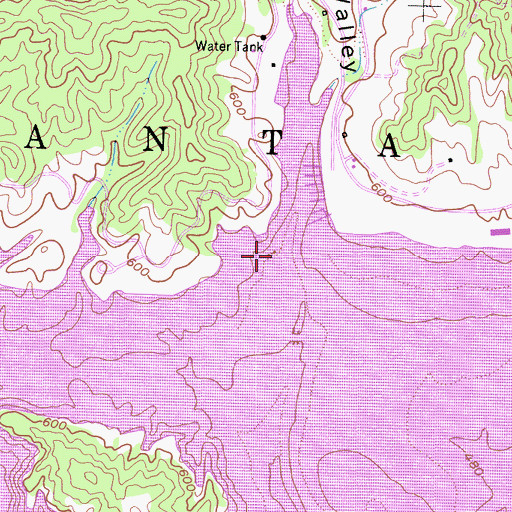Topographic Map of Santa Ana Creek, CA