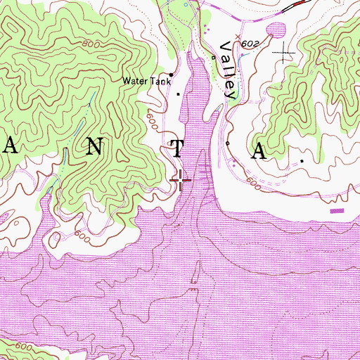 Topographic Map of Santa Ana Valley, CA