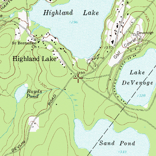 Topographic Map of Highland Lake Volunteer Fire Department, NY