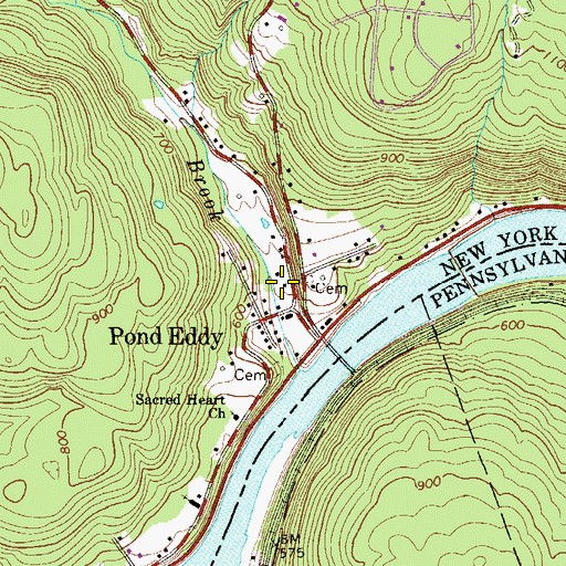 Topographic Map of Lumberland Volunteer Fire Department Station 2, NY