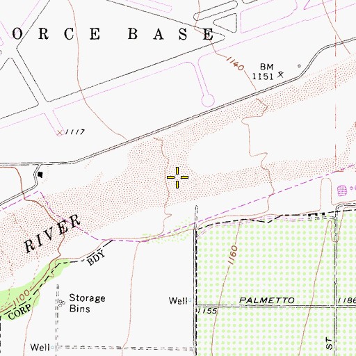 Topographic Map of Santa Ana Wash, CA