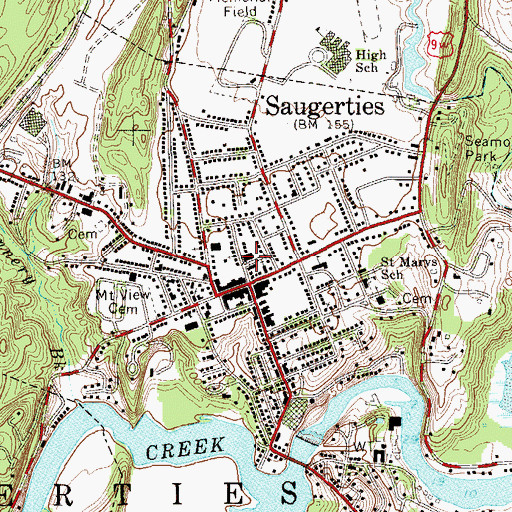 Topographic Map of Saugerties Fire Department Uptown Station, NY