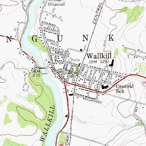 Topographic Map of Wallkill Hook Ladder and Hose Company, NY