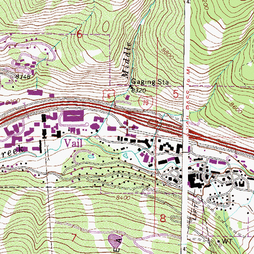 Topographic Map of Vail Police Department, CO