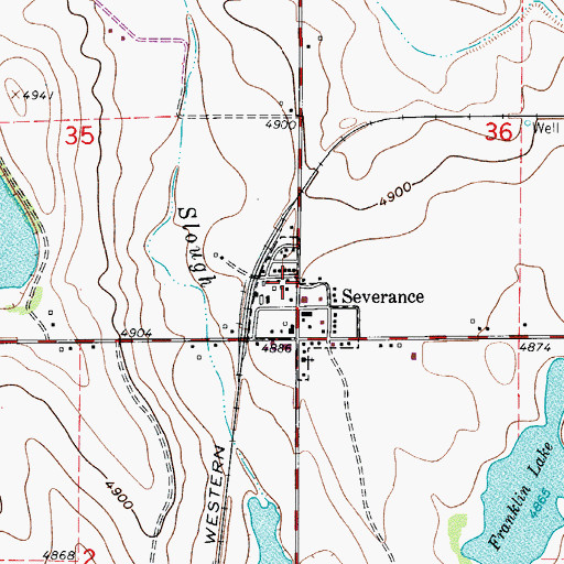 Topographic Map of Severance Fire Department Station 1, CO