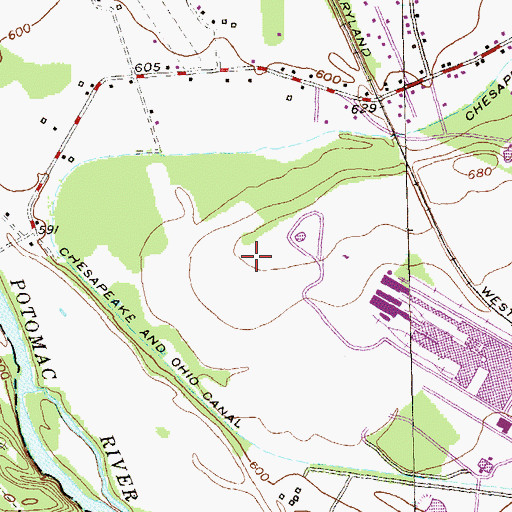 Topographic Map of Federal Correctional Institution Cumberland, MD