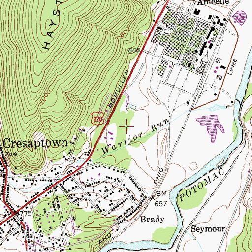 Topographic Map of Allegany County Detention Center, MD