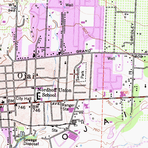 Topographic Map of Sarzotti Park, CA