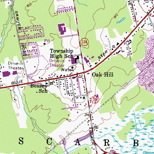 Topographic Map of Scarborough Police Department, ME