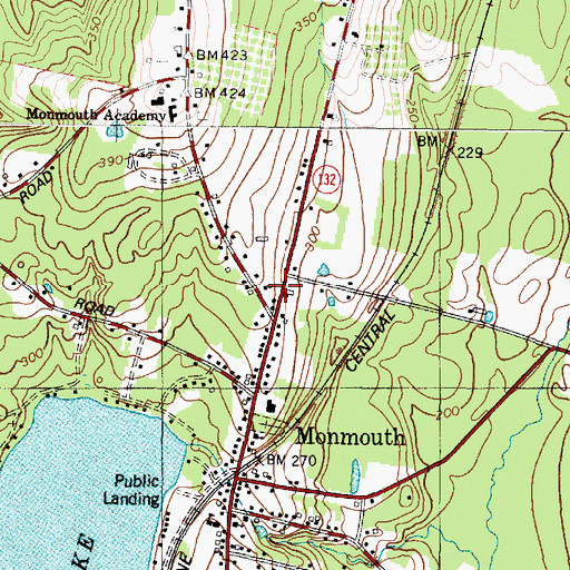 Topographic Map of Monmouth Police Department, ME
