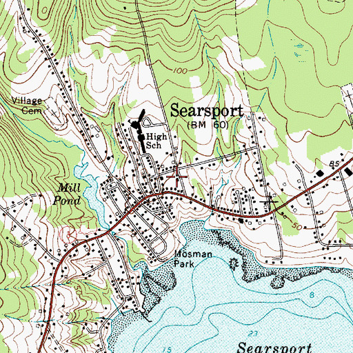 Topographic Map of Searsport Police Department, ME