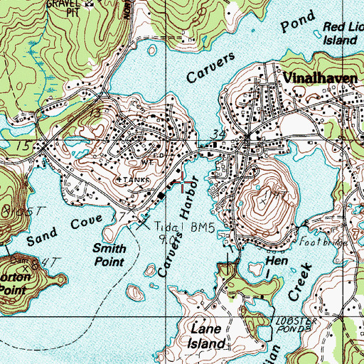 Topographic Map of Vinalhaven Police Department, ME