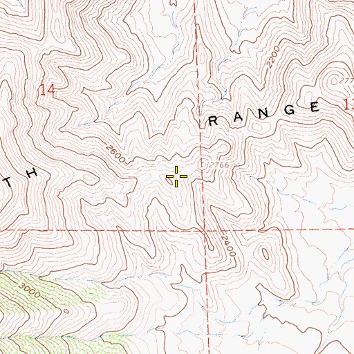 Topographic Map of Sawtooth Range, CA