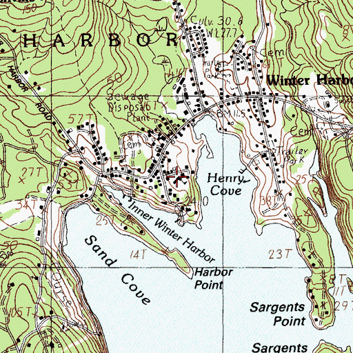 Topographic Map of Winter Harbor Police Department, ME