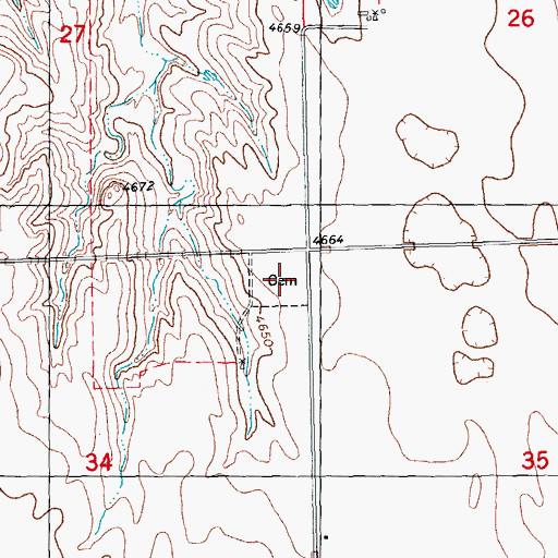 Topographic Map of Seibert Cemetery, CO