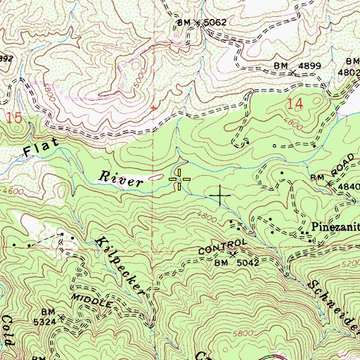 Topographic Map of Schneider Creek, CA