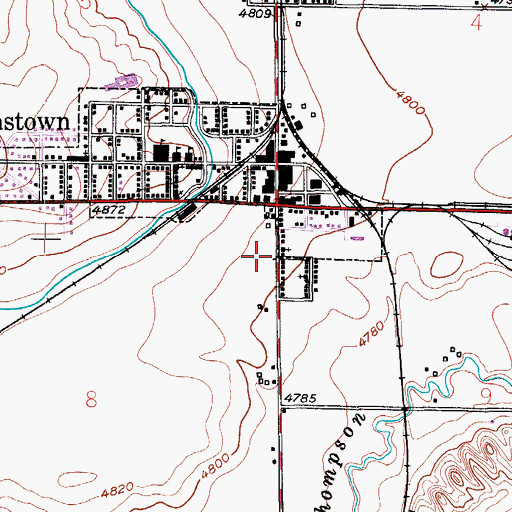 Topographic Map of Johnstown Post Office, CO