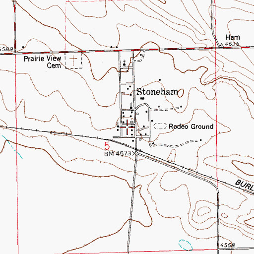 Topographic Map of Stoneham Post Office, CO