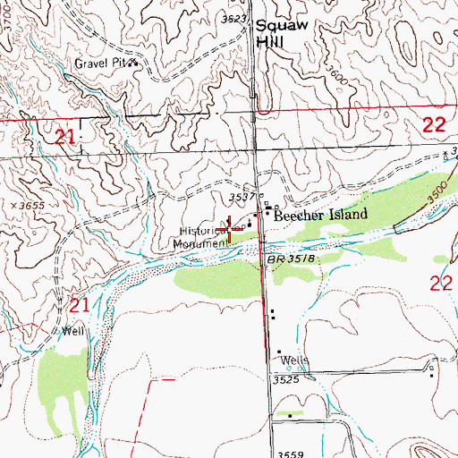 Topographic Map of Beecher Island Battlefield Monument, CO