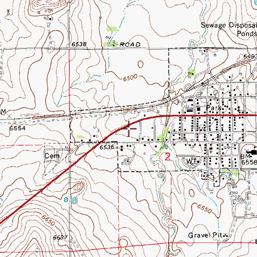 Topographic Map of Calhan Post Office, CO