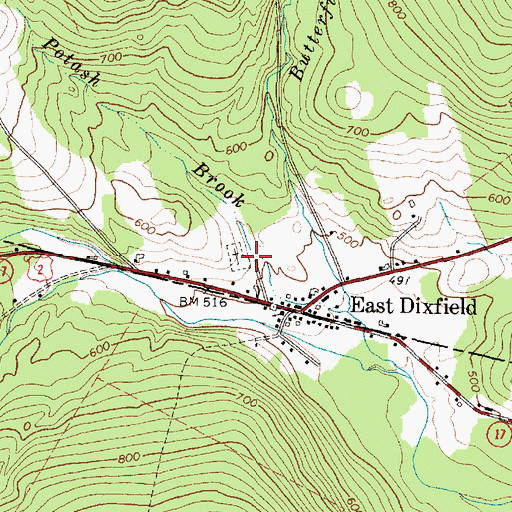 Topographic Map of East Dixfield Cemetery, ME