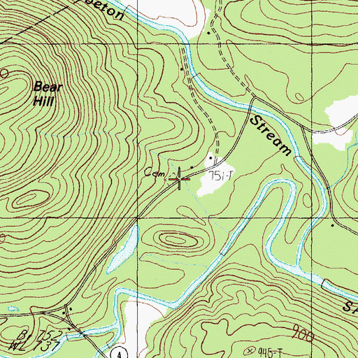 Topographic Map of Field Cemetery, ME