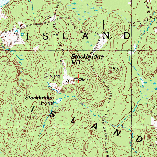 Topographic Map of Stockbridge Cemetery, ME