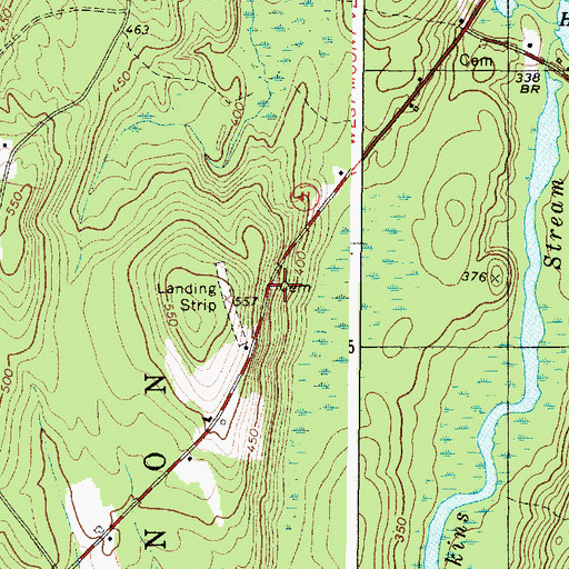 Topographic Map of Blunt Robinson Cemetery, ME