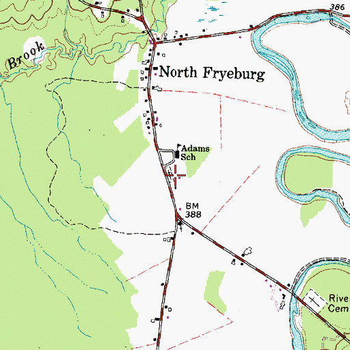 Topographic Map of North Fryeburg Cemetery, ME